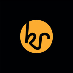 letters kr text logo design vector