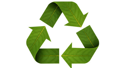Obraz premium Leaf Arrow Symbol For Green Ecology Recycle Concept Conservation Sustainability