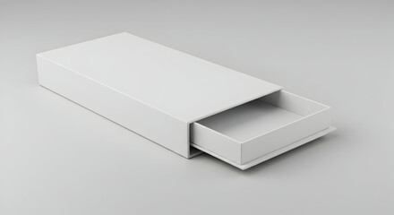 Naklejka premium Blank White Drawer Box Packaging Mockup Design Template