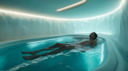 Relaxation experience in a tranquil spa with soothing water and soft lighting