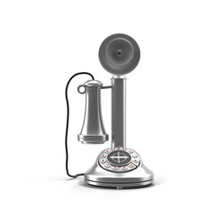 Vintage styled phone isolated on transparent background