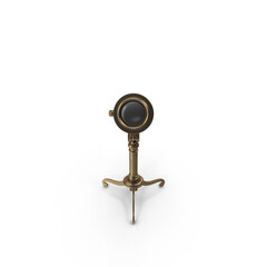 Vintage table telescope isolated on transparent background