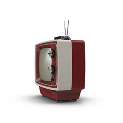 Vintage television isolated on transparent background