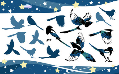 カササギと七夕 / Magpie and Tanabata