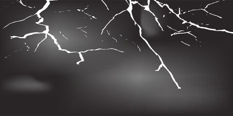 Panorama Dark cloud at evening sky with thunder bolt. Heavy storm bringing thunder, lightnings and rain in summer.Black and white thunderbolt background