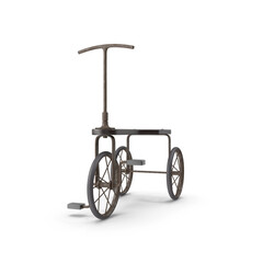 Vintage tricycle isolated on transparent background