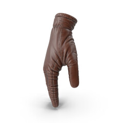 Vintage worn glove isolated on transparent background