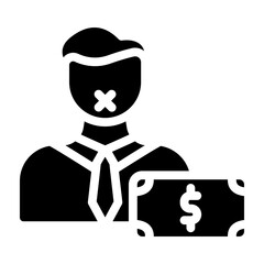 Silence Vector Glyph Icon Design