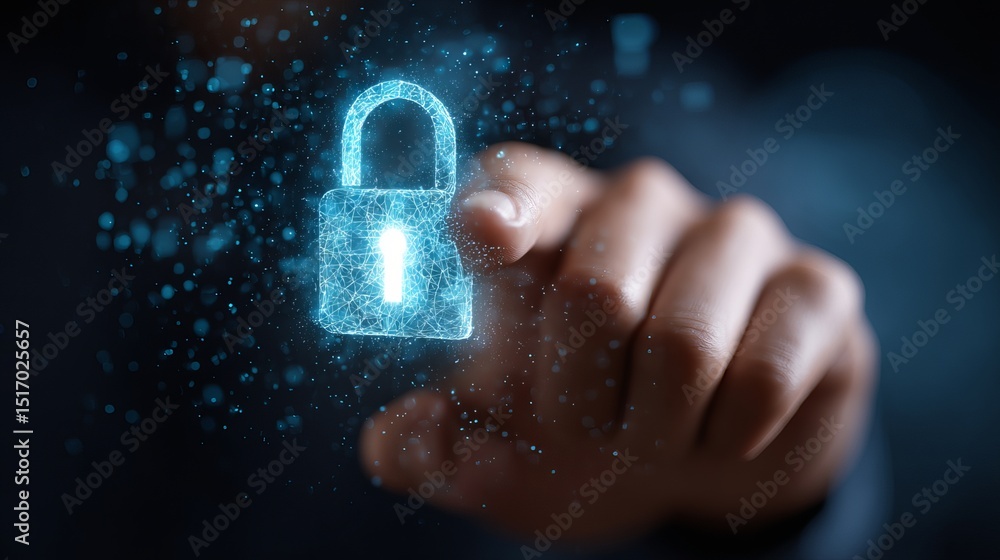 Aufkleber digital security network cyber protection padlock data privacy internet safety technology encryption