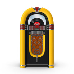 Volumetric sign vintage jukebox isolated on transparent background