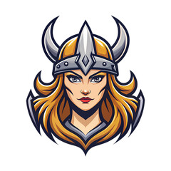Valkyrie Pixel Art Portrait of a Female Warrior isolated on transparent baackground
