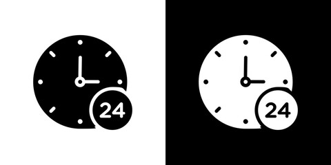 24 Hrs icon symbols. Vector illustration.