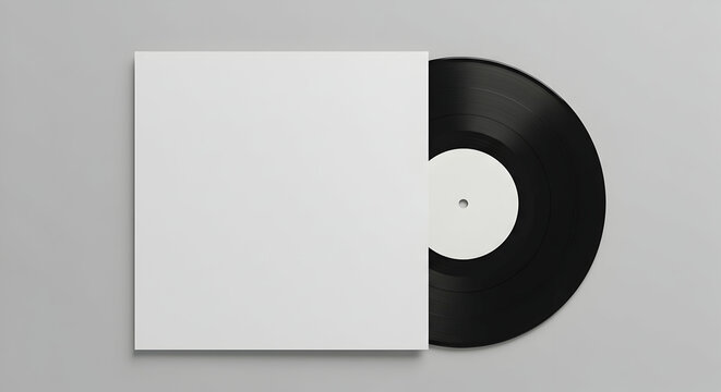 Blank Vinyl Record Mockup Design Template for Music Album Cover Art