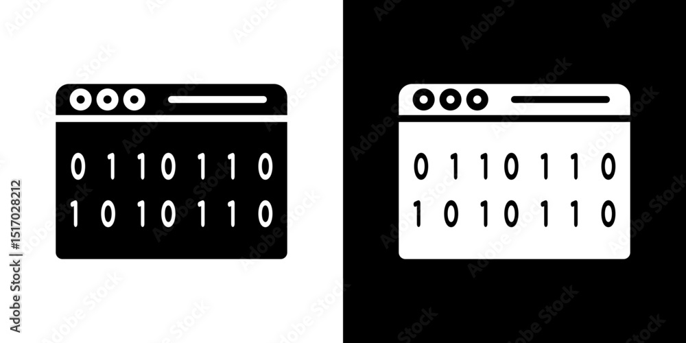 Poster binary code icon symbols. vector illustration.