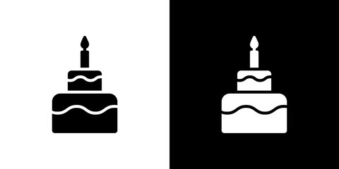Birthday cake icon symbols. Vector illustration.