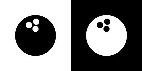 Fototapeta premium Bowling ball icon symbols. Vector illustration.