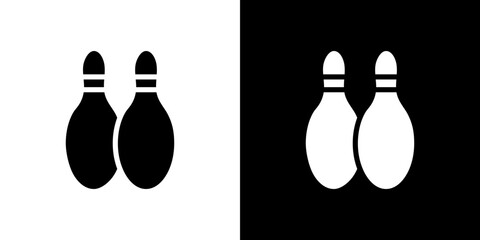 Bowling pins icon symbols. Vector illustration.