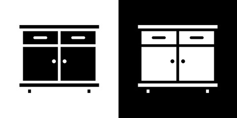 Cabinet icon symbols. Vector illustration.