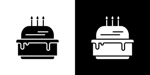 Cake birthday icon symbols. Vector illustration.