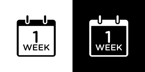 Calendar week icon symbols. Vector illustration.