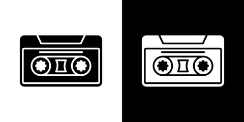 Cassette tape icon symbols. Vector illustration.