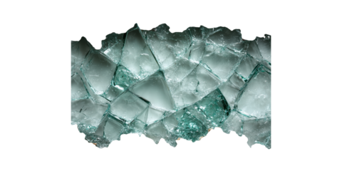 Shattered Glass Pieces. Symbol Of Fragility And Destruction Isolated On Transparent Background