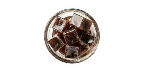 Glass Of Iced Coffee With Cubes. Refreshing Beverage For Summer And Caffeine Boost Isolated On Transparent Background