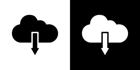 Cloud download icon symbols. Vector illustration.