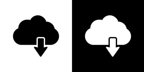 Cloud download icon symbols. Vector illustration.