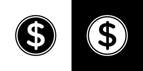 Coin icon symbols. Vector illustration.
