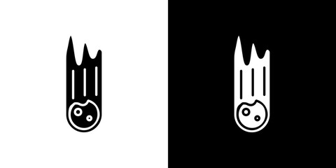 Comet icon symbols. Vector illustration.