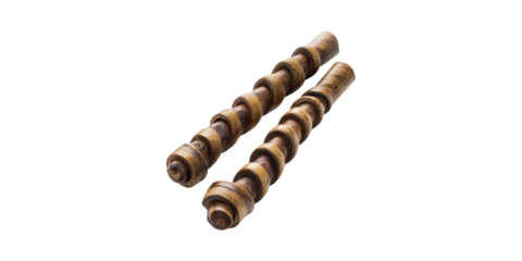 Wooden Spiral Staircase Balusters. Decorative Architectural Elements For Interior Design Isolated On Transparent Background