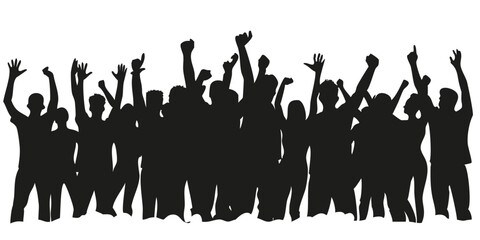 Silhouettes of Protesters with Raised Fists – Activism and Freedom Concept