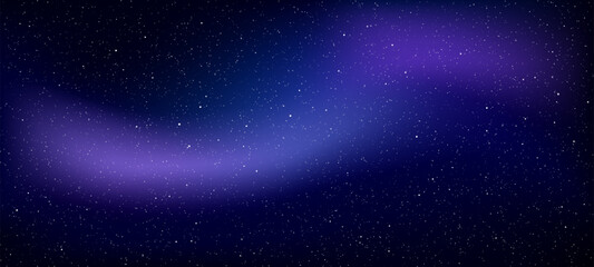 A dark blue-purple sky with stars. night sky with galaxies and nebulae. space vector illustration. universe. galaxy digital art. starry scene.