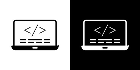 Display code icon symbols. Vector illustration.