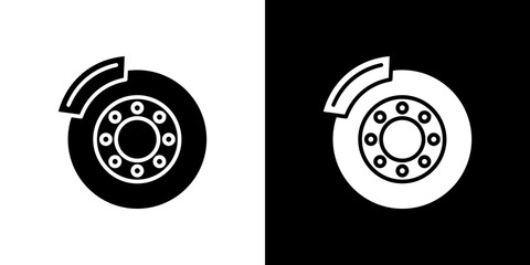 Disk brake icon symbols. Vector illustration.