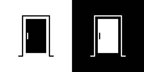 Door closed icon symbols. Vector illustration.