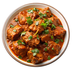 Chicken Tikka Masala in a Bowl isolated on transparent baackground