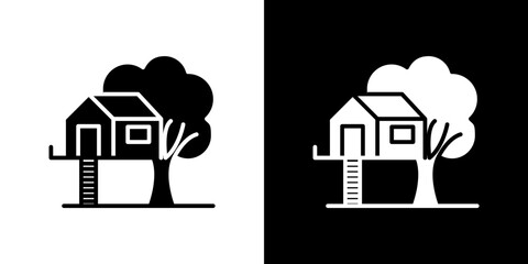 House tree icon symbols. Vector illustration.