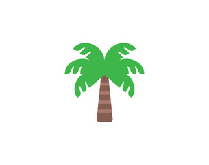 Palm tree vector emoticon. Palm tree emoji illustration. Color Palm tree icon