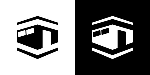 Kaaba icon symbols. Vector illustration.