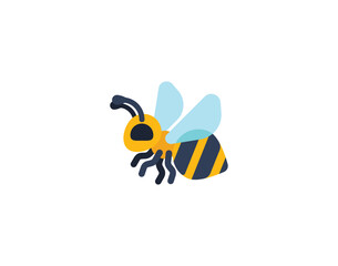 Honey bee vector isolated icon. Emoji illustration. Wasp vector emoticon