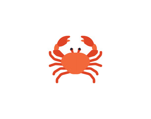 Crab vector emoticon. Crab emoji illustration. Color Crab icon