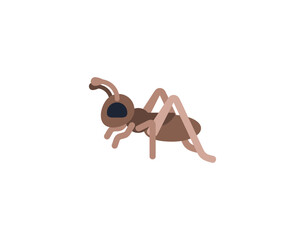 Cricket vector emoticon. Cricket emoji illustration. Color grasshopper icon