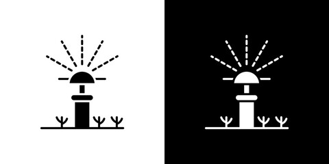 Lawn sprinkler icon symbols. Vector illustration.