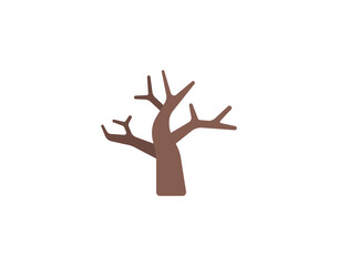 Leafless Tree vector emoticon. Leafless Tree emoji illustration. Color Leafless Tree icon