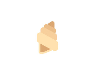 Spiral Shell vector emoticon. Seashell emoji illustration. Color shell icon