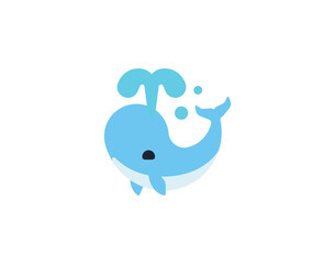 Spouting Whale vector isolated icon. Emoji illustration. Spouting Whale vector emoticon