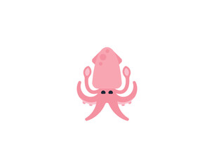 Squid vector isolated emoji icon. Squid emoticon