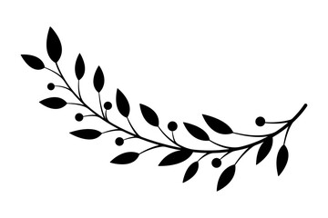 Branch icon. Black silhouette. Front side view. Vector simple flat graphic illustration. Isolated object on white background. Isolate.